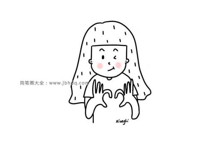 超可爱的小女孩简笔画6