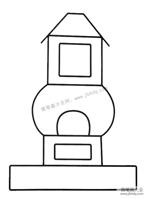 古塔简笔画图片