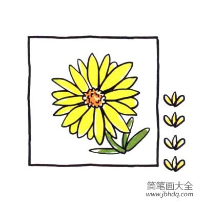 四步画出可爱简笔画 清火明目的菊花