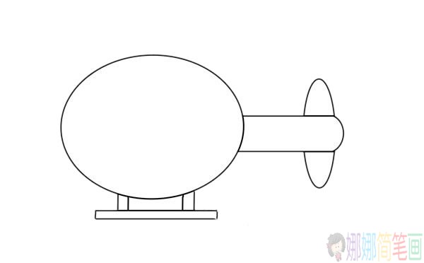 卡通直升机简笔画画法步骤图片