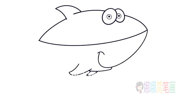 鲨鱼简笔画画法图片