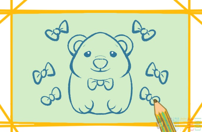 可爱害羞的小熊简笔画图片教程