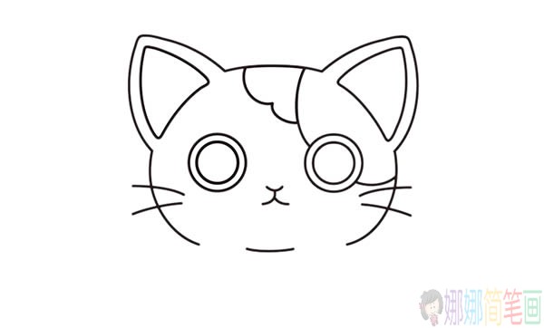 小花猫简笔画彩色,非常可爱的小花猫简笔画画法步骤图片
