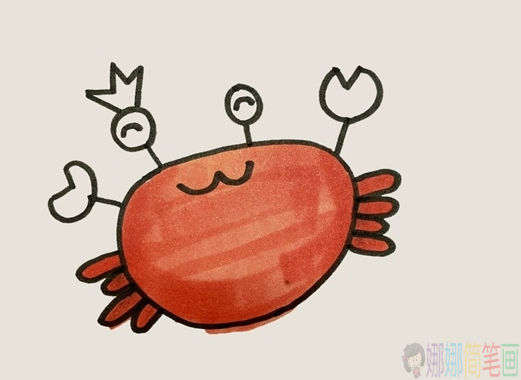 螃蟹的画法简单好看