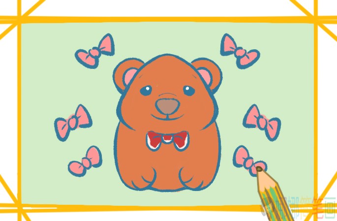 可爱害羞的小熊简笔画图片教程