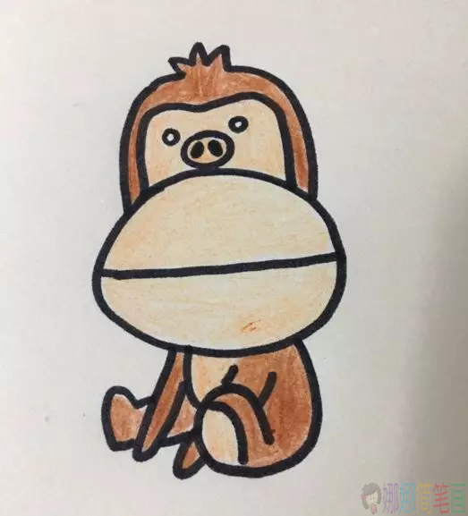 可爱的大猩猩简笔画怎么画,大猩猩简笔画画法教学步骤（二）