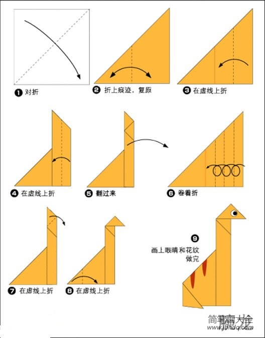 恐龙折纸大全图解