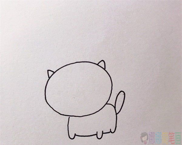简单易学的小猫简笔画画法