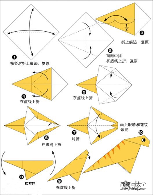 恐龙折纸大全图解