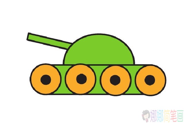 超简单的坦克儿童简笔画法