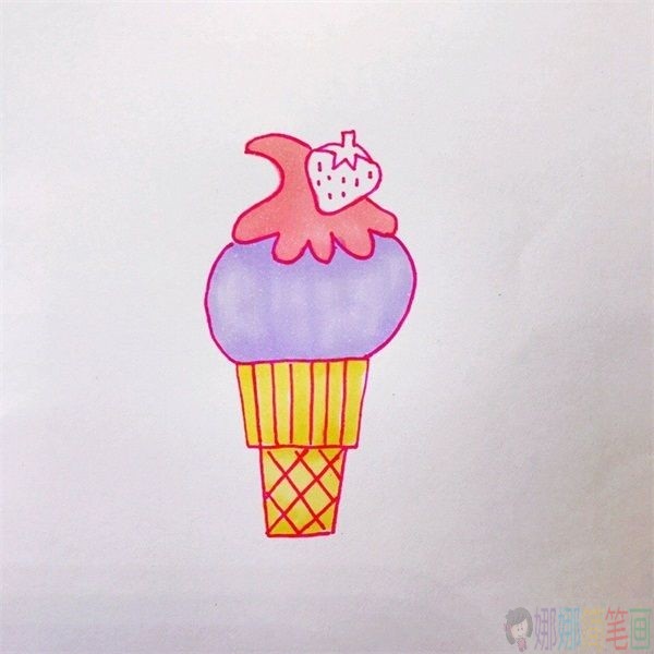 冰淇淋简笔画画画教程，冰淇淋简笔画画法教程