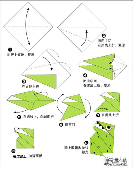 恐龙折纸大全图解