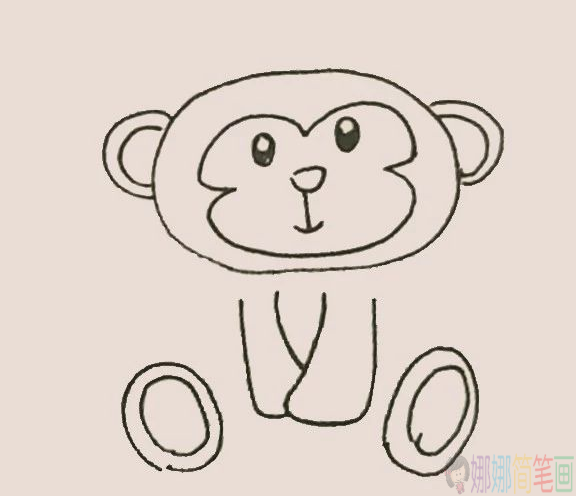 小猴子简笔画,儿童画猴子怎么画