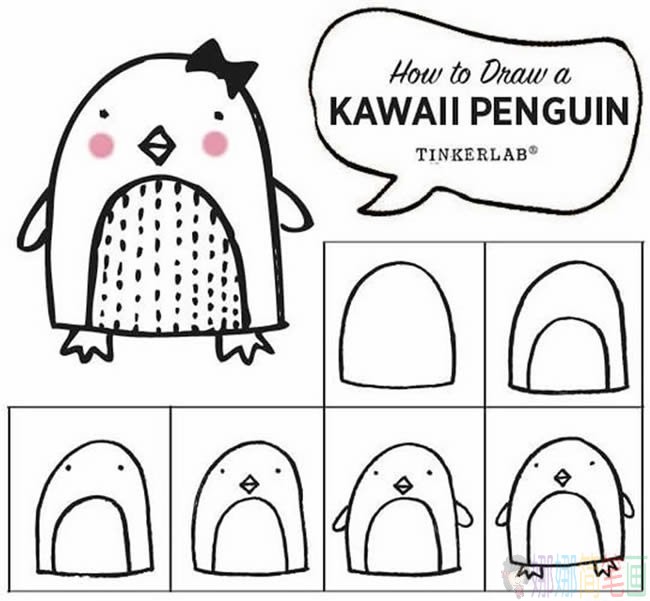 国外分享的企鹅简笔画法教程