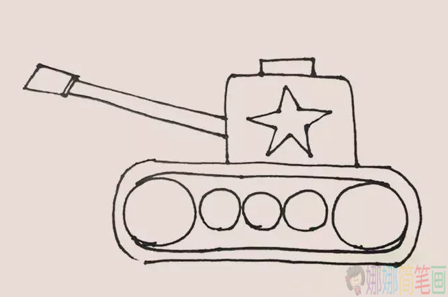 坦克简笔画教程,如何画坦克