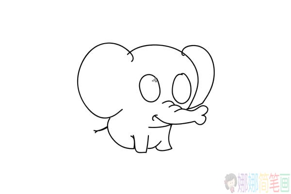 可爱的小象儿童简笔画法