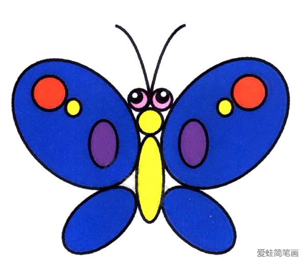 彩色蝴蝶简笔画