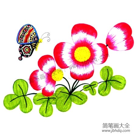 4.蝴蝶飞来了，画出最美的蝴蝶吧，花儿、蝴蝶周围的环境也可以画出来。