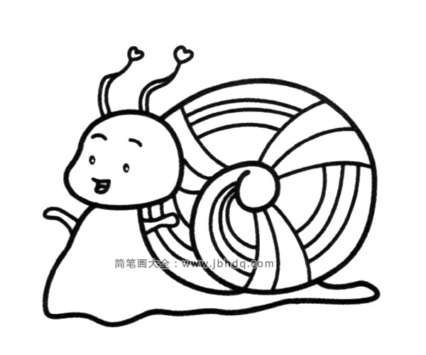 可爱的蜗牛简笔画图片