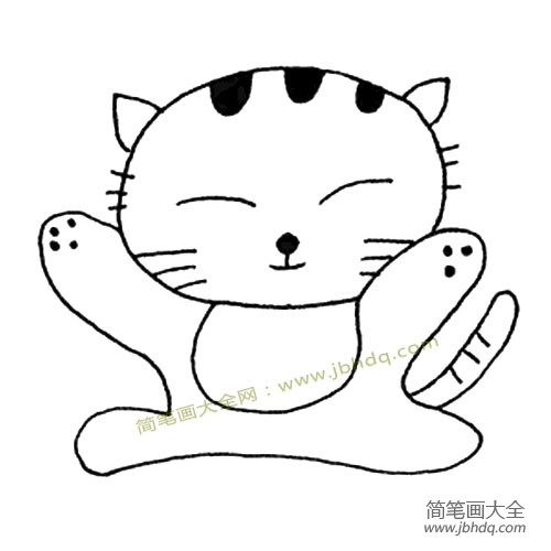 开心的小猫简笔画