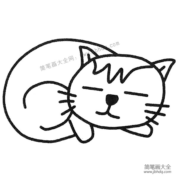 可爱的小懒猫简笔画图片