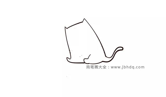 小猫钓鱼简笔画画法