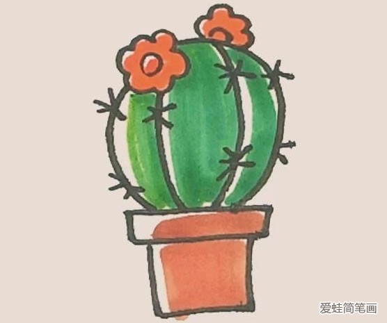 仙人球花简笔画