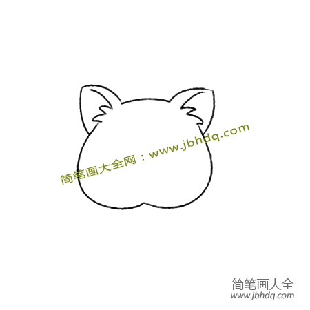 1.先画猫胖胖的脸。