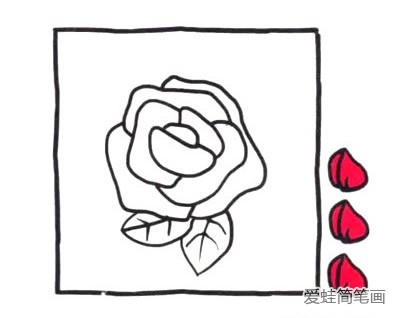 四步画出玫瑰花简笔画