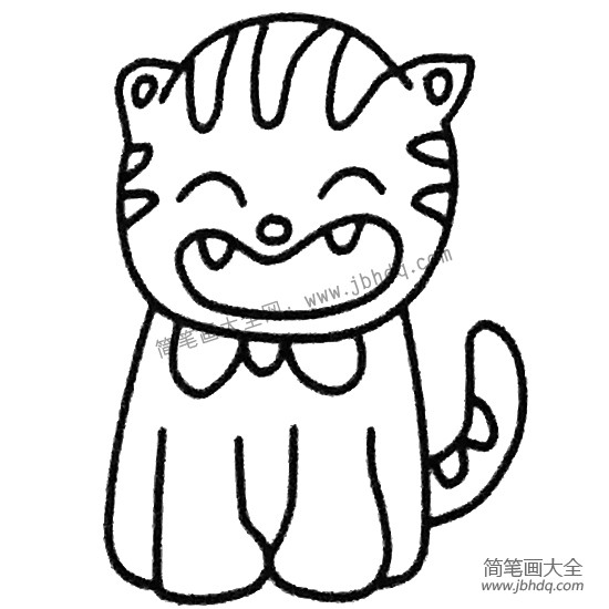 4.最后画小猫的尾巴