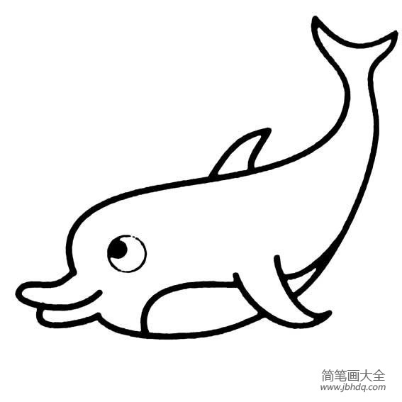 海洋生物简笔画 海豚简笔画图片