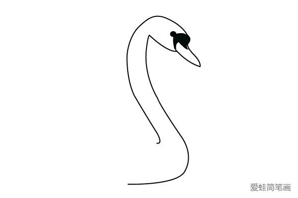 2.用两条曲线画出天鹅长长的脖子。