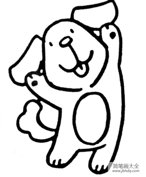 儿童动物简笔画欢呼的小狗