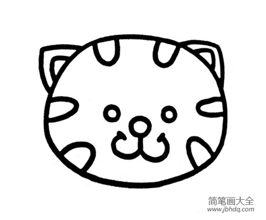 猫咪头部简笔画画法