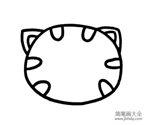 猫咪头部简笔画画法