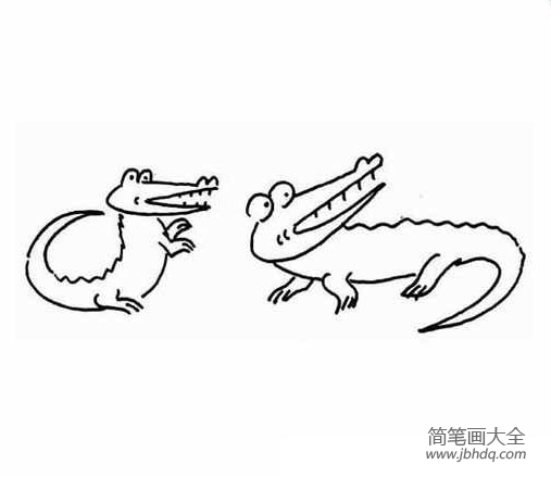 儿童动物简笔画鳄鱼