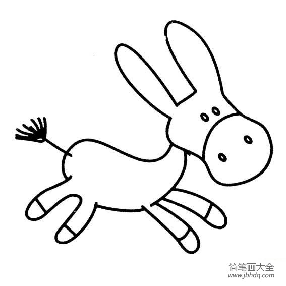 幼儿动物简笔画 小毛驴简笔画图片