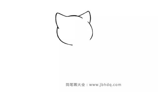 画小猫吃鱼的简笔画