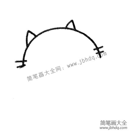 1.先画小猫的头部轮廓