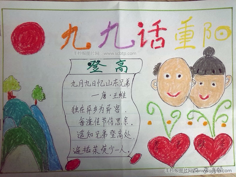 小学生重阳节手抄报图片设计