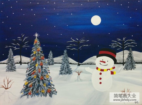 静静的雪人绘画作品在线看