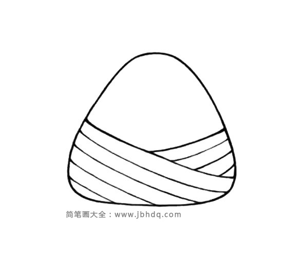 3.继续画出粽叶纹理