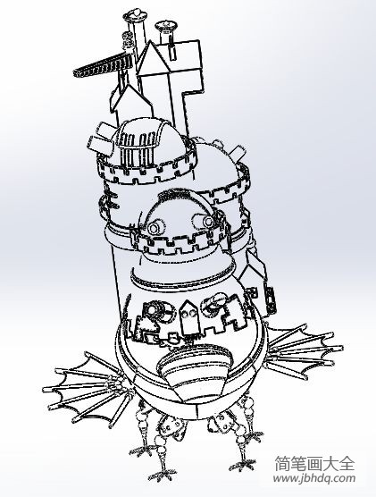 建筑图片 哈尔的移动城堡简笔画