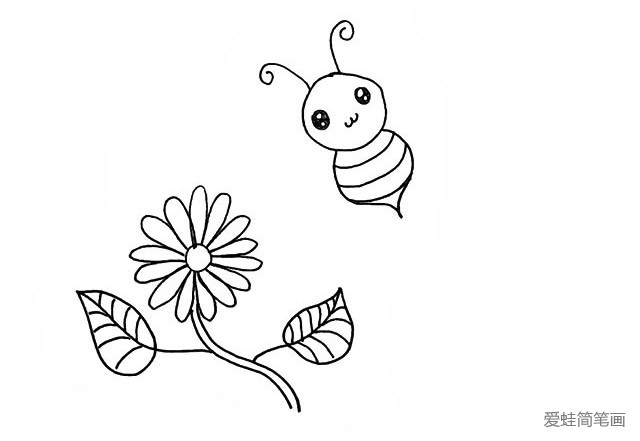 勤劳的小蜜蜂简笔画