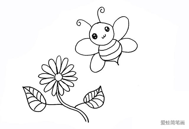 勤劳的小蜜蜂简笔画