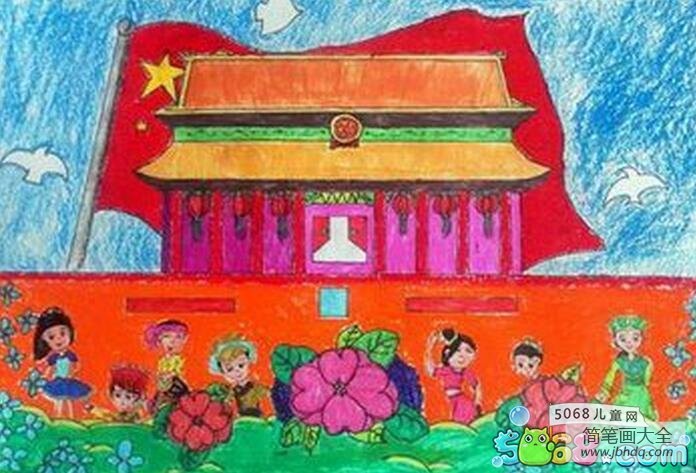 为祖国妈妈喝彩迎国庆67周年绘画作品欣赏