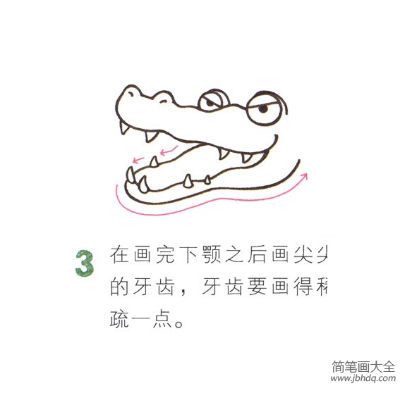 简单的动物简笔画 鳄鱼