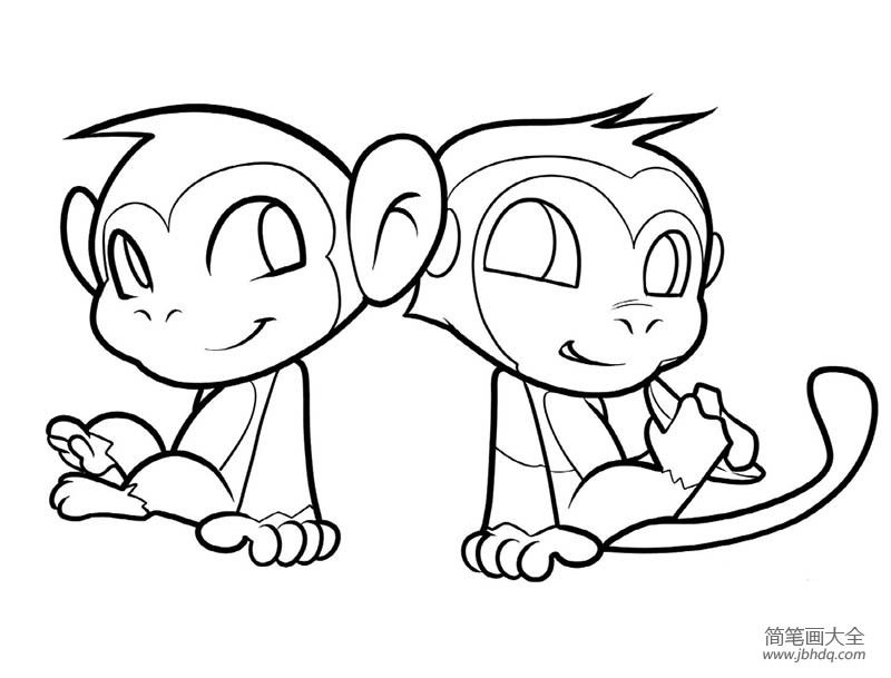 两只可爱的小猴子
