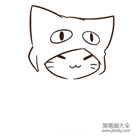 戴帽子的小猫简笔画