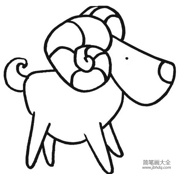 动物简笔画 可爱小羊简笔画图片